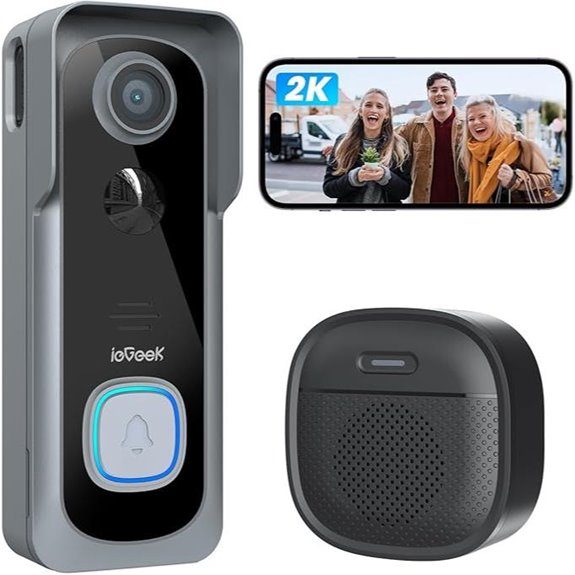 ieGeek Wireless Doorbell Camera with 2K Motion Detection