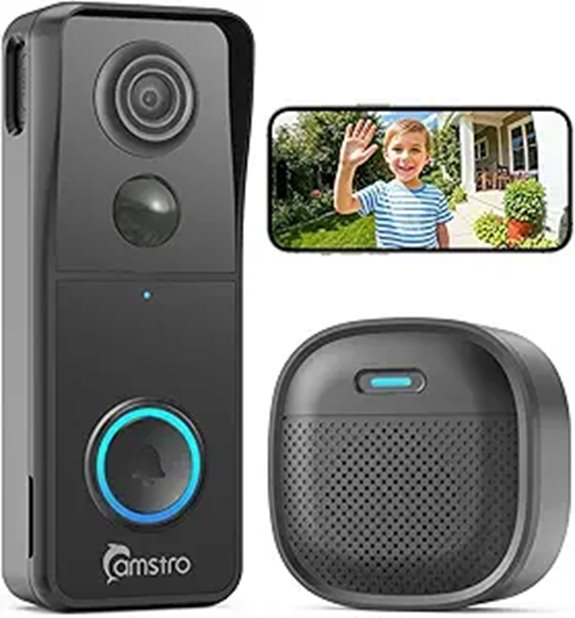 Wireless 3K Video Doorbell with Chime and AI Detection