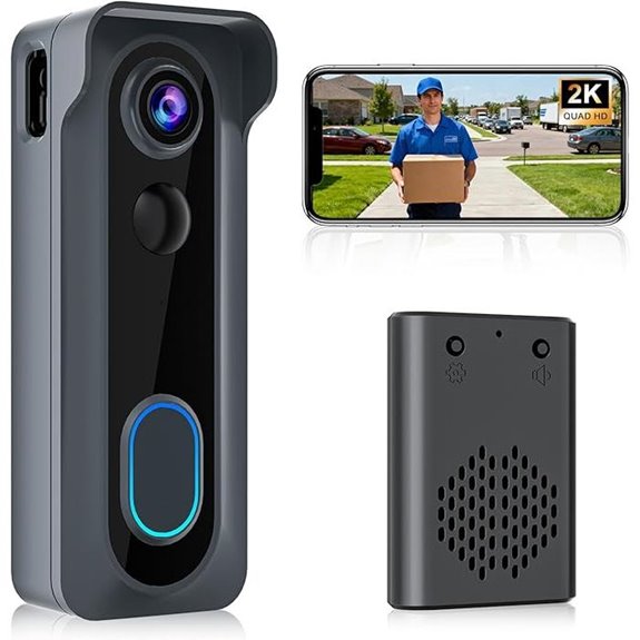 Wireless Doorbell Camera with Chime and Night Vision