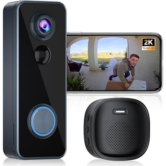 Wireless Doorbell Camera with Two-Way Audio & 2K HD
