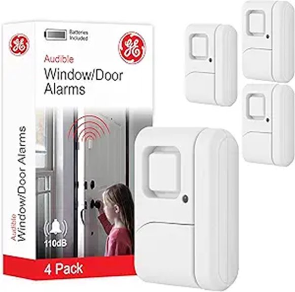 GE 4-Pack Wireless Window & Door Alarms for Home Security