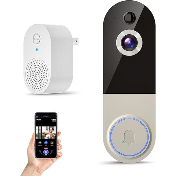 Wireless Doorbell Camera with Night Vision and AI Detection