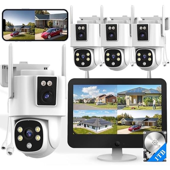 Wireless Outdoor Security Camera System with Monitor