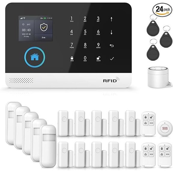 Wireless Home Security Kit with Sensors and App Compatibility