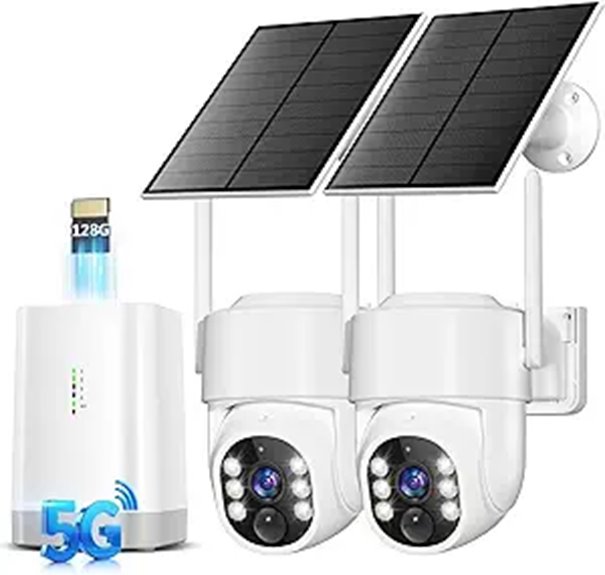 Wireless Outdoor 5G/2.4G Security Camera Kit with Solar