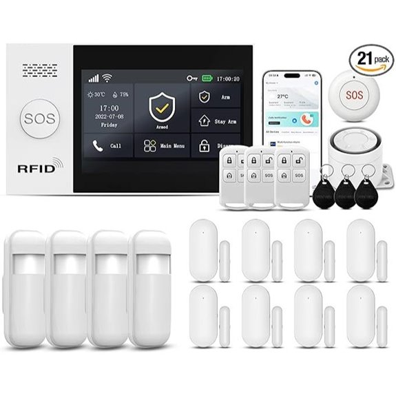 Wireless Home Security System with Touch Screen and Sensors