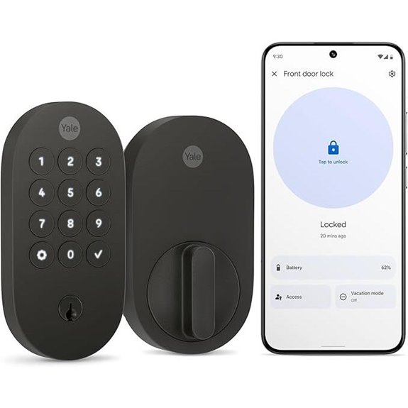 Yale Matte Black Smart Deadbolt with Google Matter
