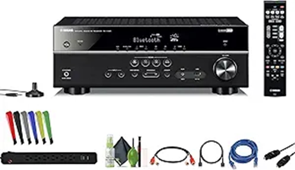 Yamaha RX-V385 5.1 Surround Sound AV Receiver Bundle