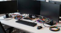 cable clutter disrupts displays