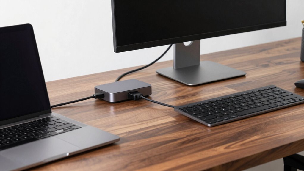 minimalist wireless workspace setup