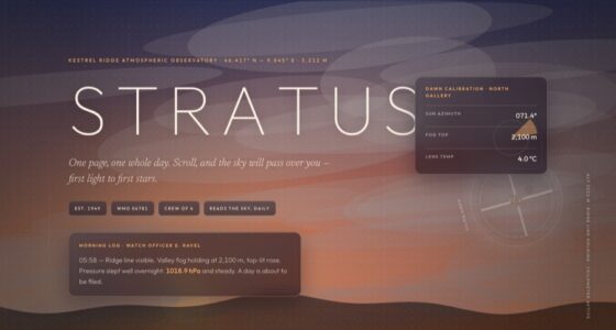 STRATUS — Kestrel Ridge Atmospheric Observatory — Procedural Shader Rendering (FABLE/175, room 17)