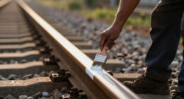 Painting The Sides Of Railroad Rails White To Reduce Derailment
