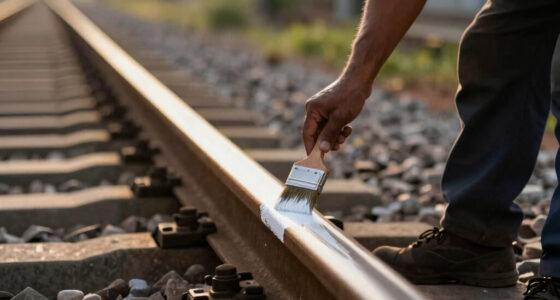 Painting The Sides Of Railroad Rails White To Reduce Derailment